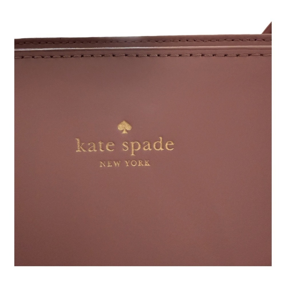 Kate Spade Karla Pink Smooth Leather Tote Seton Drive Mauve Sequin Bow Charm - Picture 4 of 9